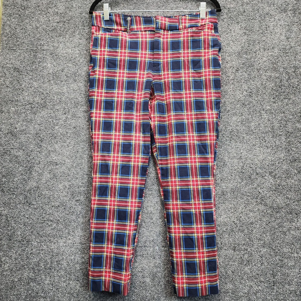 Old Navy Pixie High Rise Tartan Plaid Skinny Ankle Career Pants Women's Size‎ 8